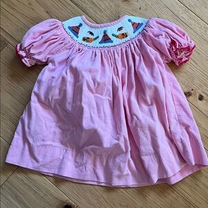 Molly Pop Pink Girls Dress with Party Embroidery